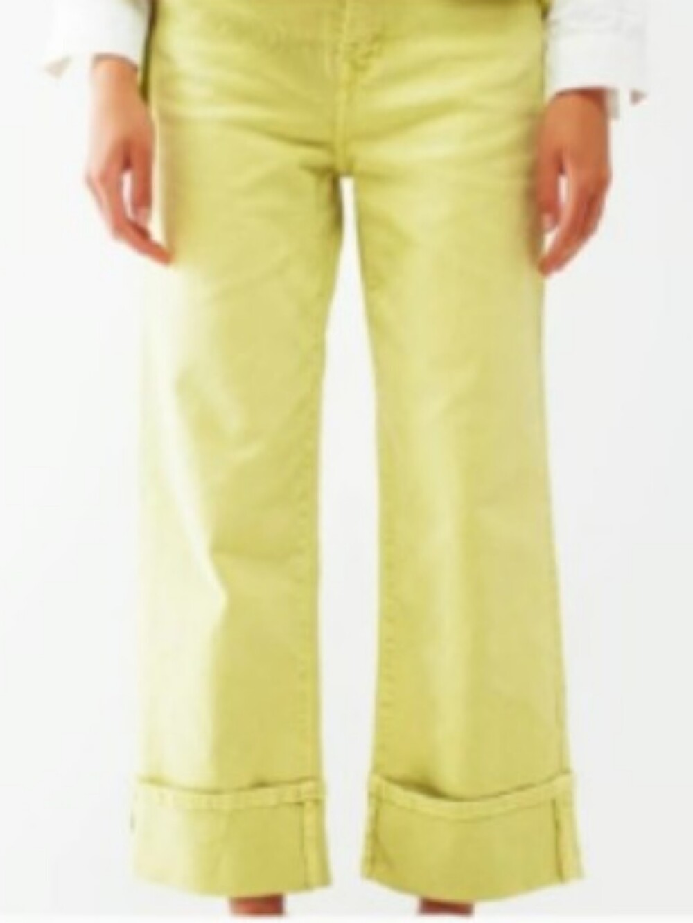 NWT Q2 DENIM CO. Premium Denim Cropped Jeans Waist 32 Inch WAIST Wasabi